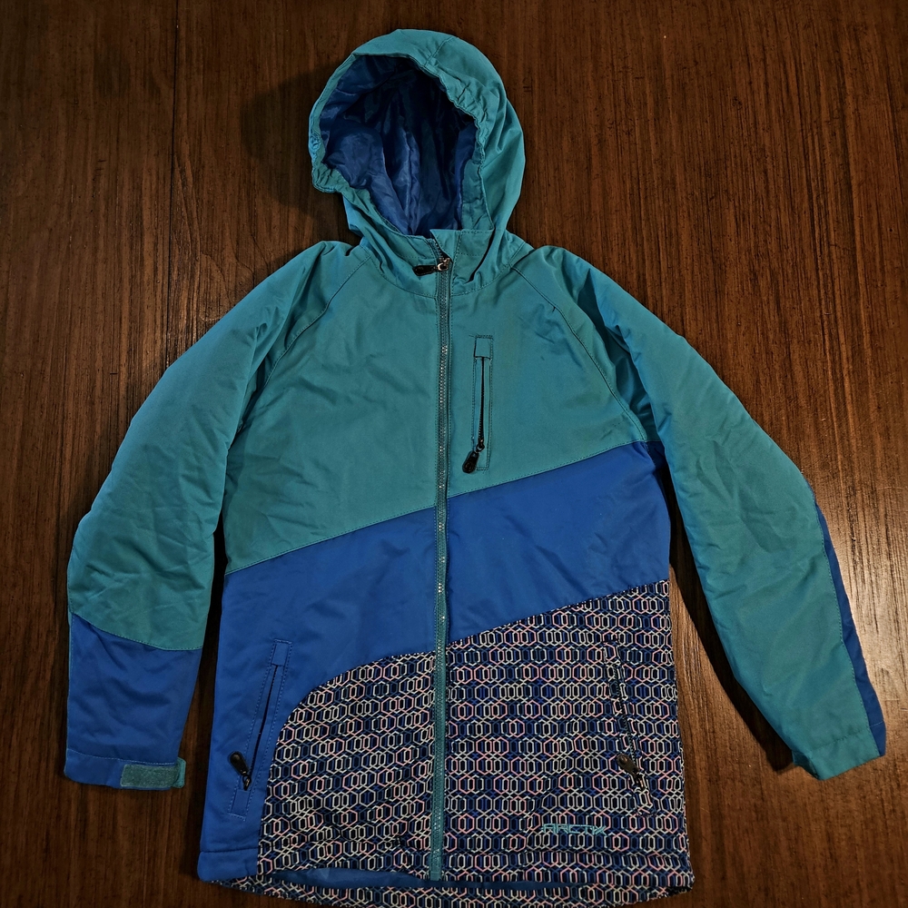 Arctix Kids' Teal and Blue Patterned Puffer Jacket